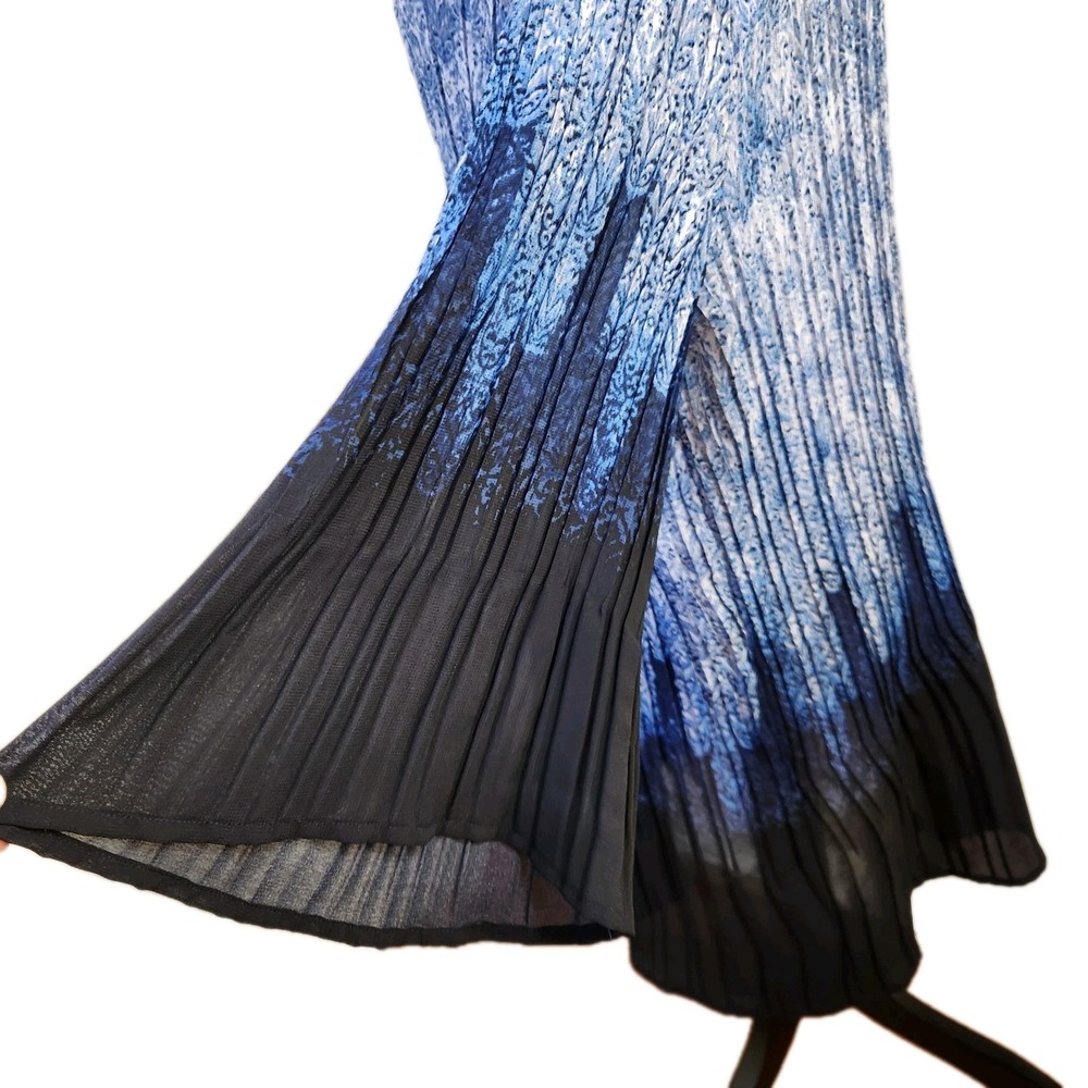 Catherines Womens Accordion Pleat Tunic Size 2X Blue Print Flare Sleeve Boho Top - Picture 11 of 16